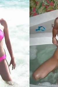 an senior chick with a high high-heeled slippers on her soles sits and tempt